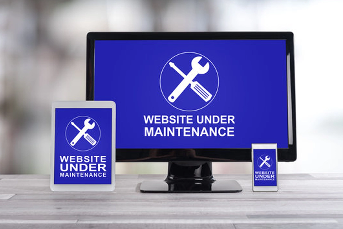Small-business website maintenance environment representing site performance, forms, analytics, SEO, content, and technical upkeep.