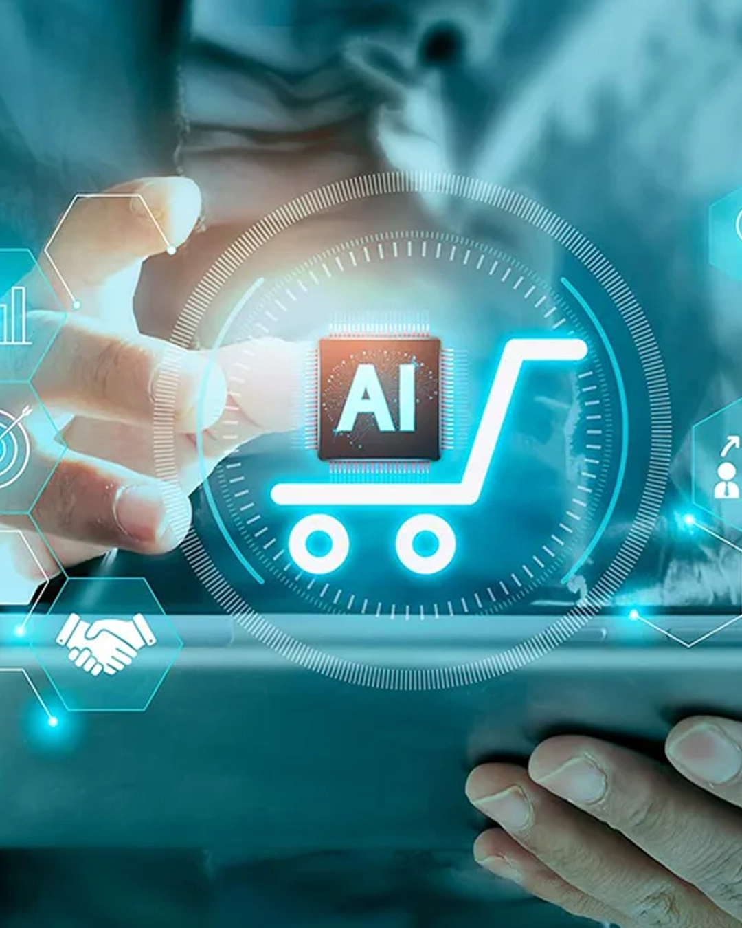 A modern business team using AI tools, dashboards, and automation workflows.