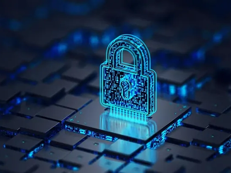 padlock formed with encrypted information